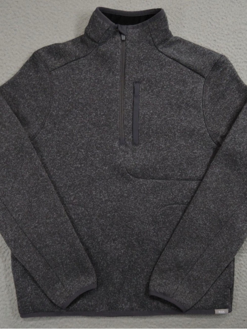 FIGS Sweater Mens Medium Gray On-Shift 1/4 Pullover Fleece Scrub